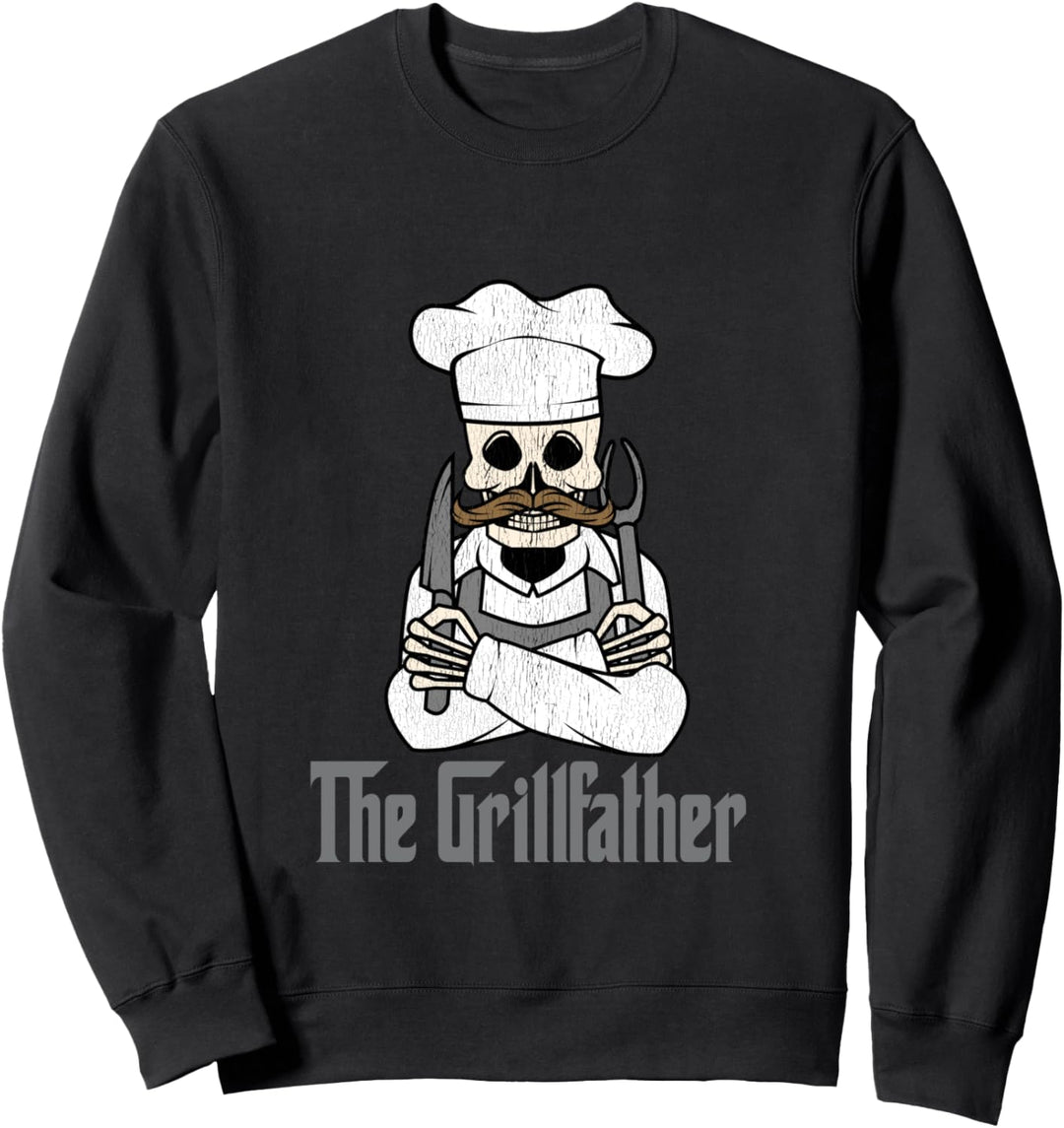 Der Grillfather Grill Master Grillen Lustiges BBQ Sweatshirt