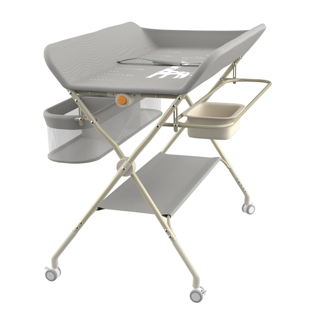 Wickeltisch, 3-in-1, Wickelkommode für Baby, von Geburt bis 12 Monate (bis 25 kg), Wickeltisch, falt