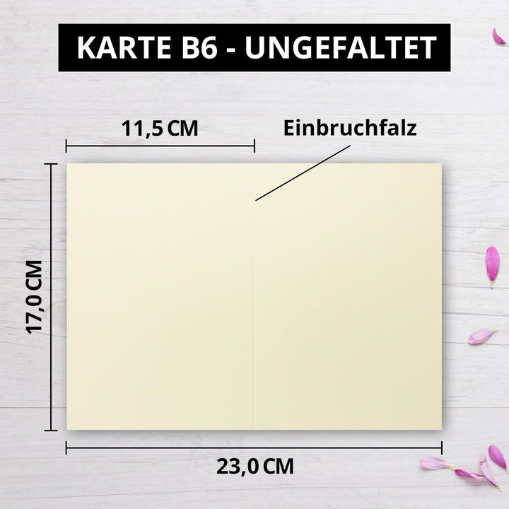 50 Faltkarten B6 - Vanille - Premium QUALITÄT - 11,5 x 17 cm - sehr formstabil - für Drucker geeigne
