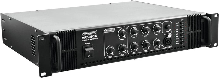 OMNITRONIC MPZ-250.6 Mischverstärker | 6-Zonen-ELA-Mono-Mischverstärker, 250 W, Zonen schaltbar