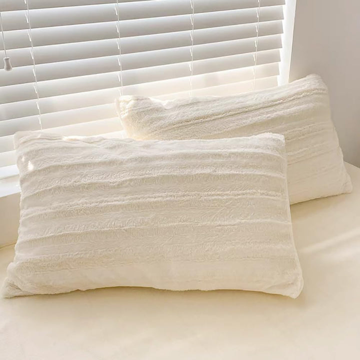 AShanlan Plüsch Bettwäsche 135x200 4teilig Winter Warme Flauschig Cashmere Touch Bettbezug Teddy Fle