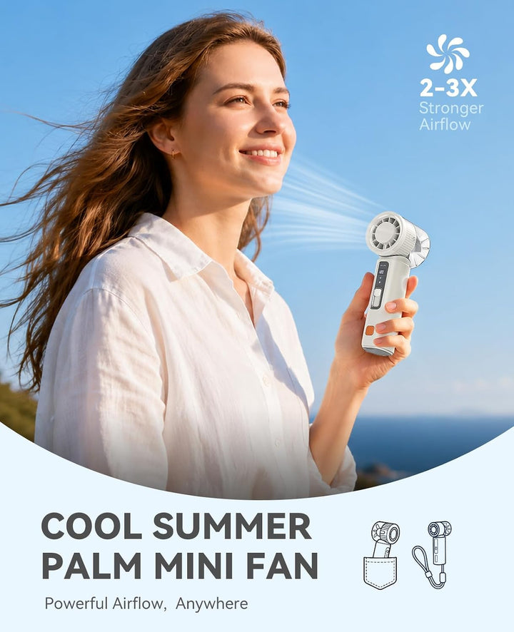 ORICO MiFan Handventilator mit Kühlfunktion, Weiss | 3000mAh Akku, 120 Stufen Turbo, LED-Anzeige, Tr