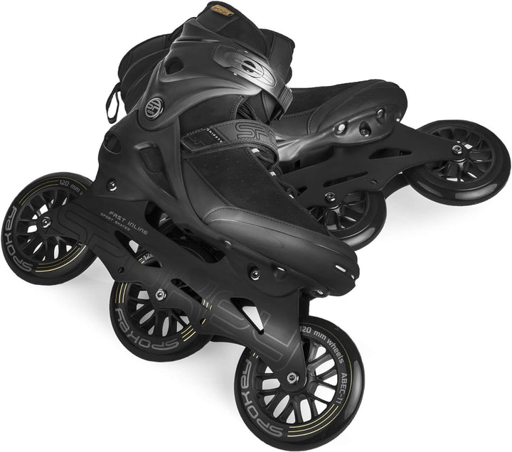Spokey SHIFFTY PRO Inline Skates für Erwachsene bis max. Naturleder. Gewicht 100 kg, Alu-Schienen, K