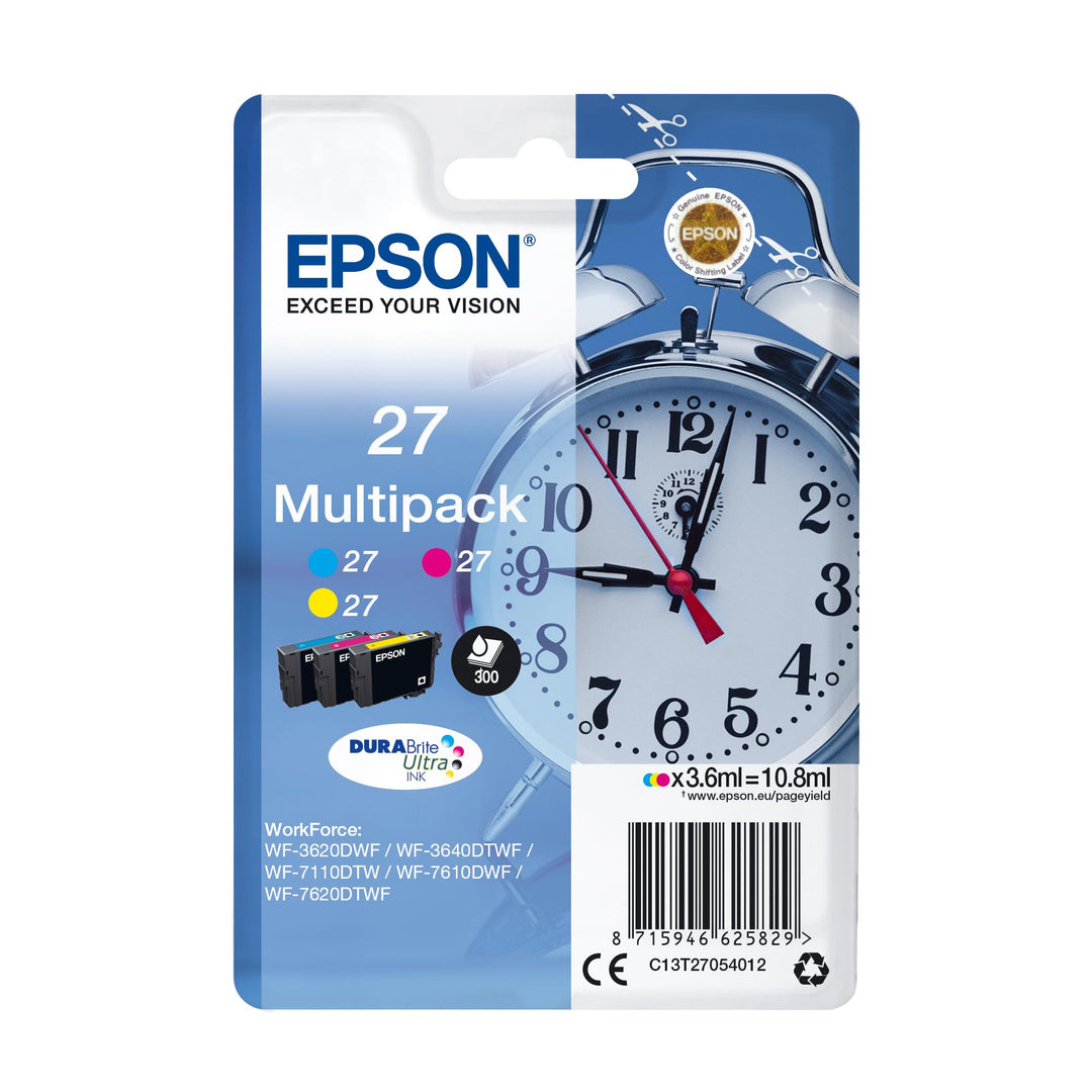Epson Original 27 Tinte Wecker (WF-3620DWF, WF-3640DTWF, WF-7110DTW, WF-7210DTW, WF-7610DWF, WF-7620