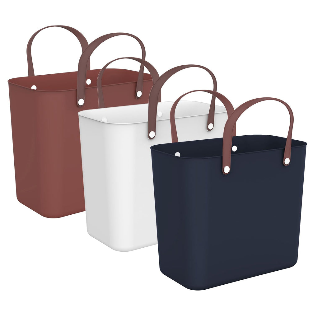 Rotho Albula 3er-Set Einkaufskorb 25l, Kunststoff (PP recycelt), Mehrfarbig