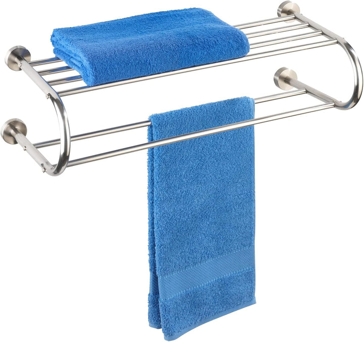 WENKO Wandregal Fastro Edelstahl, Edelstahl rostfrei, 69.5 x 22 x 29 cm, Glänzend, Silber, Fastro