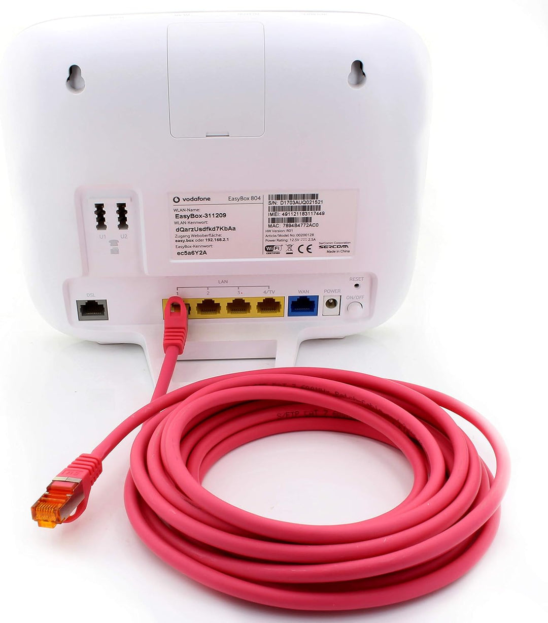 1aTTack.de 0,5m - Cat.7 Netzwerkkabel Magenta - 10 Stück Gigabit Ethernet LAN Kabel 10000 Mbit s Pat