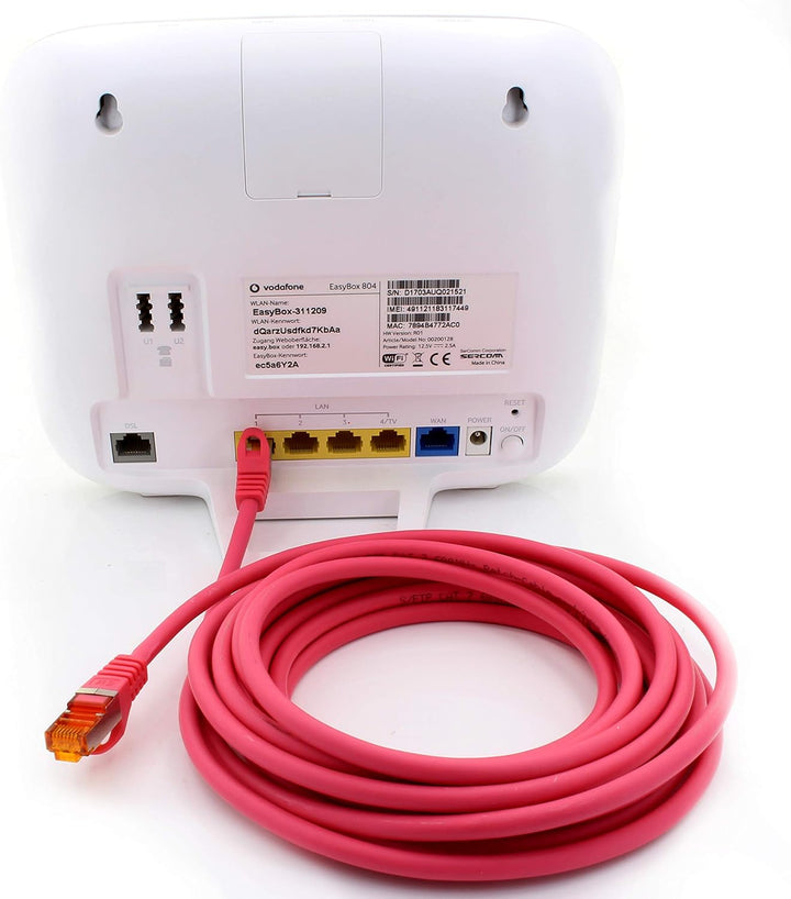 1aTTack.de 0,5m - Cat.7 Netzwerkkabel Magenta - 10 Stück Gigabit Ethernet LAN Kabel 10000 Mbit s Pat