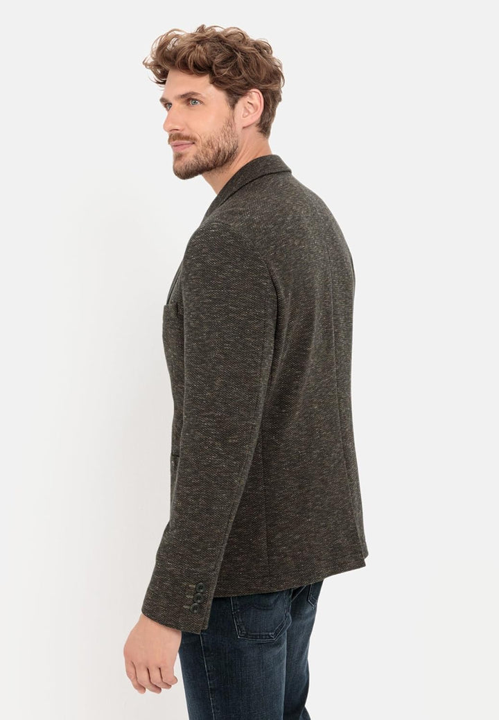 camel active Herren Casual Sakko aus einem Baumwolljersey 27 Dunkelgrün, 27 Dunkelgrün