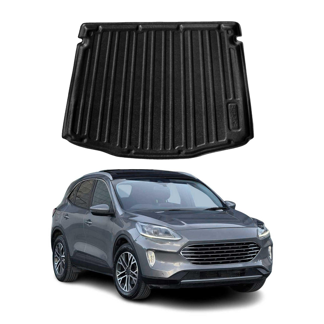 OMAC Kofferraumwanne Laderaumwanne kompatibel mit Ford Kuga III 2020-2023 Antirutsch Schwarz TPE