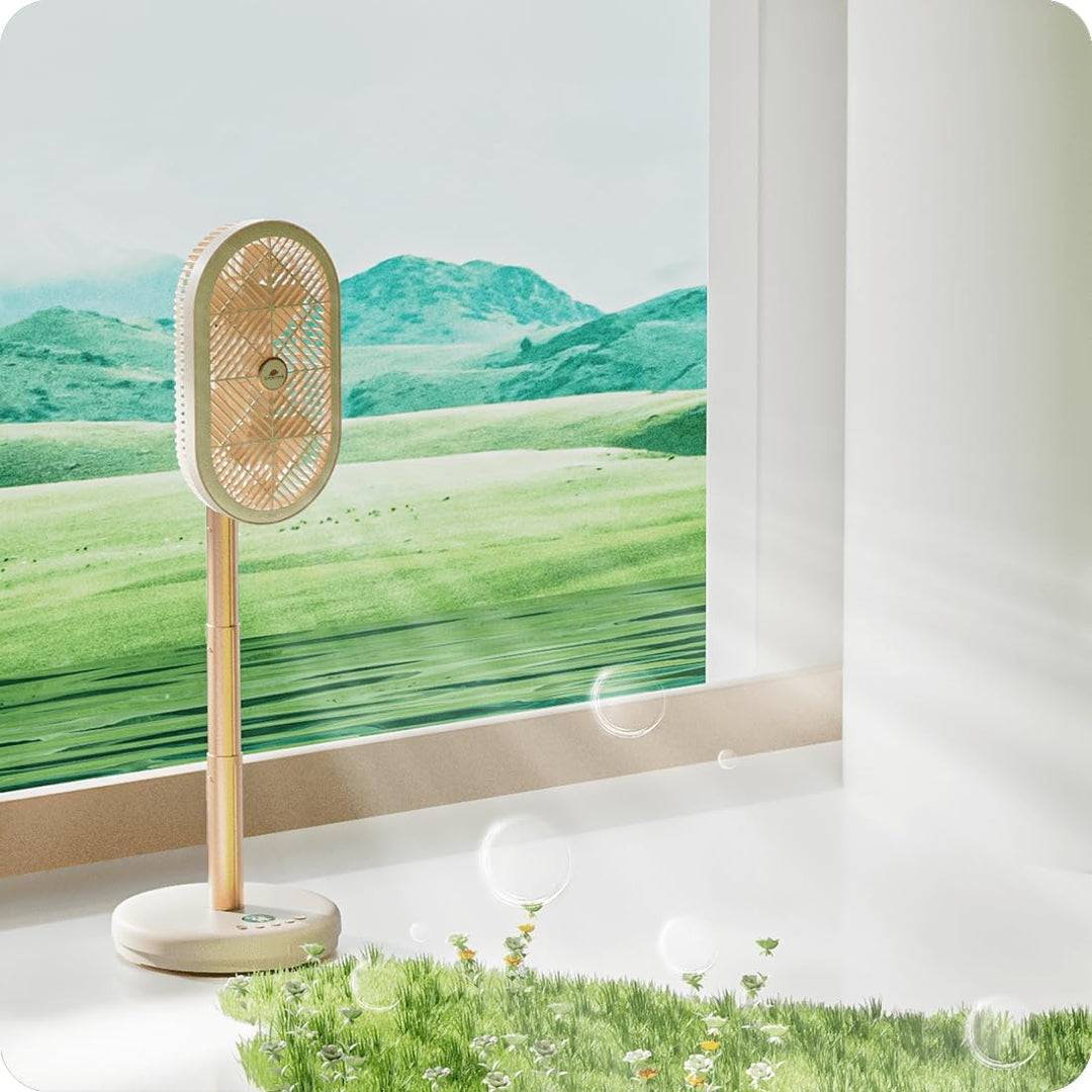 Spacetronik Tragbarer Standventilator mit Ionisator, Ventilator Leise mit 6 Geschwindigkeiten, 3600