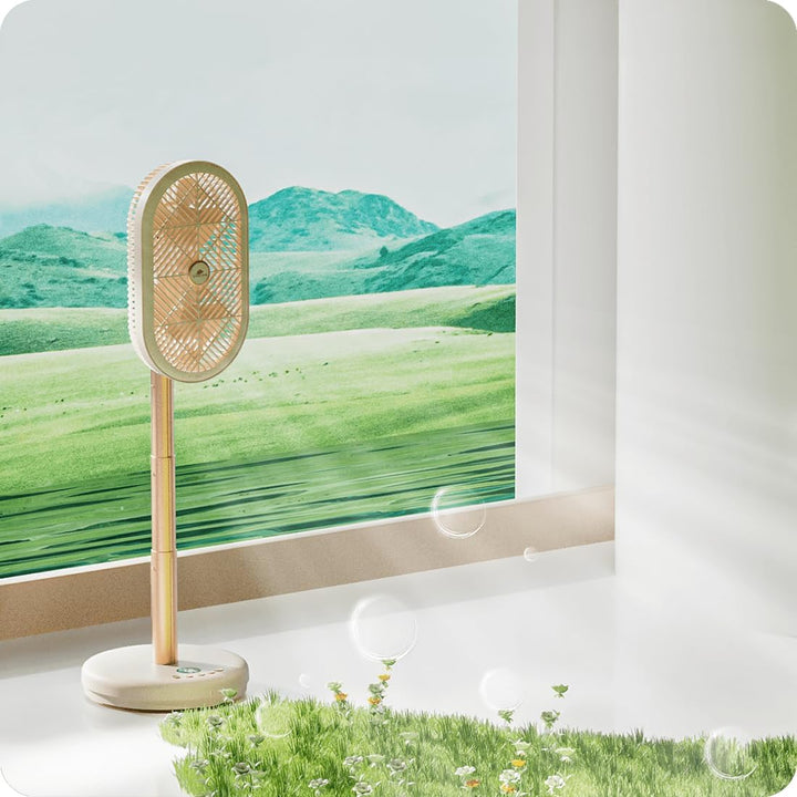 Spacetronik Tragbarer Standventilator mit Ionisator, Ventilator Leise mit 6 Geschwindigkeiten, 3600