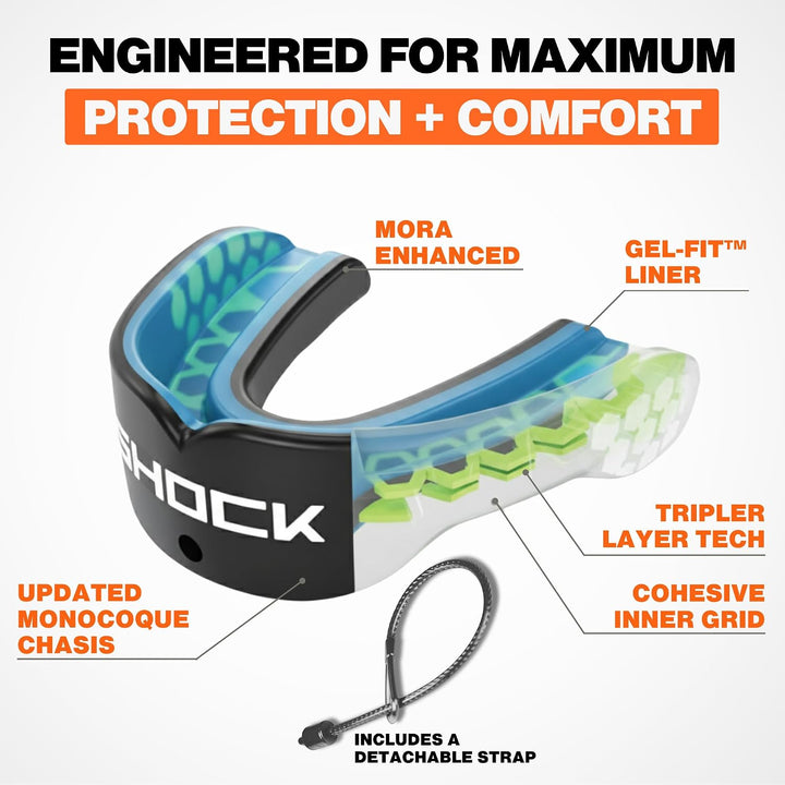 Shock Doctor ShockDoctor Mundschutz Gel Max Einheitsgrösse Carbon, Einheitsgrösse Carbon