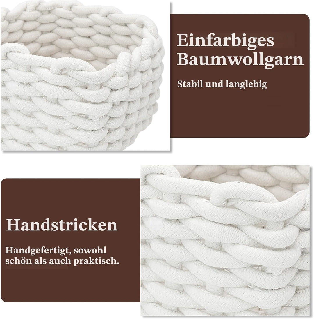 Aufbewahrungskorb Baumwollseil Korb Aufbewahrung Wickelkommode Organizer Weiss Aufbewahrungskörbe fü