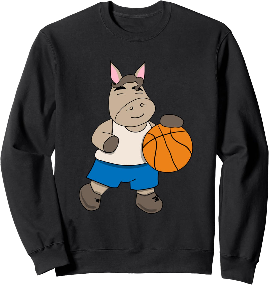 Basketball Kinder Pferd I lustige Tiere | Sport Sweatshirt