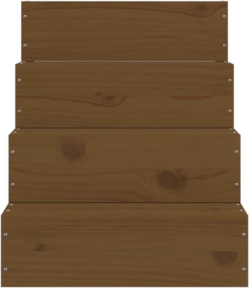 vidaXL Haustiertreppe, Hundetreppe mit Holzrahmen, Katzentreppe mit 3 Stufen, Aufstiegshilfe Treppe