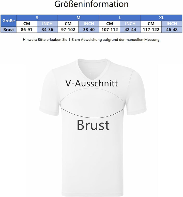 COLORFULLEAF 3/5er Pack Bambus V Ausschnitt T-Shirt Herren Stretch Unterhemd Männer Einfarbig Busine