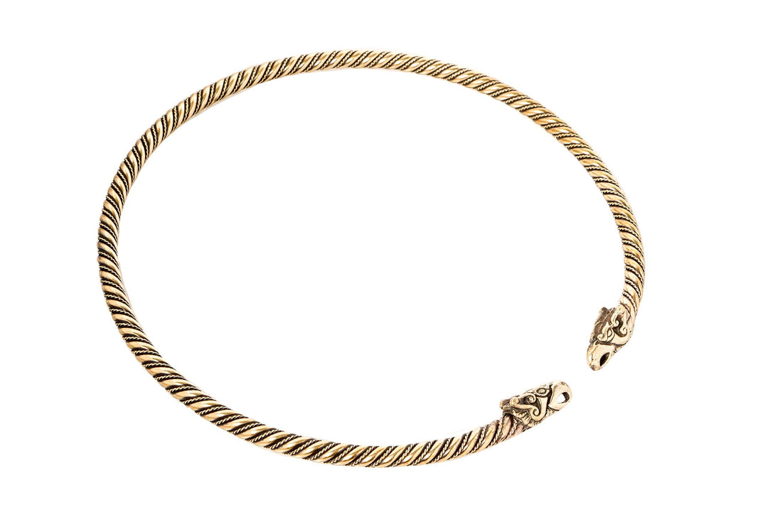 Windalf Vikings Frauen Halsreif HUGIN & MUNIN Ø 13.5 cm Raben Halsschmuck Handarbeit Hochwertige Bro