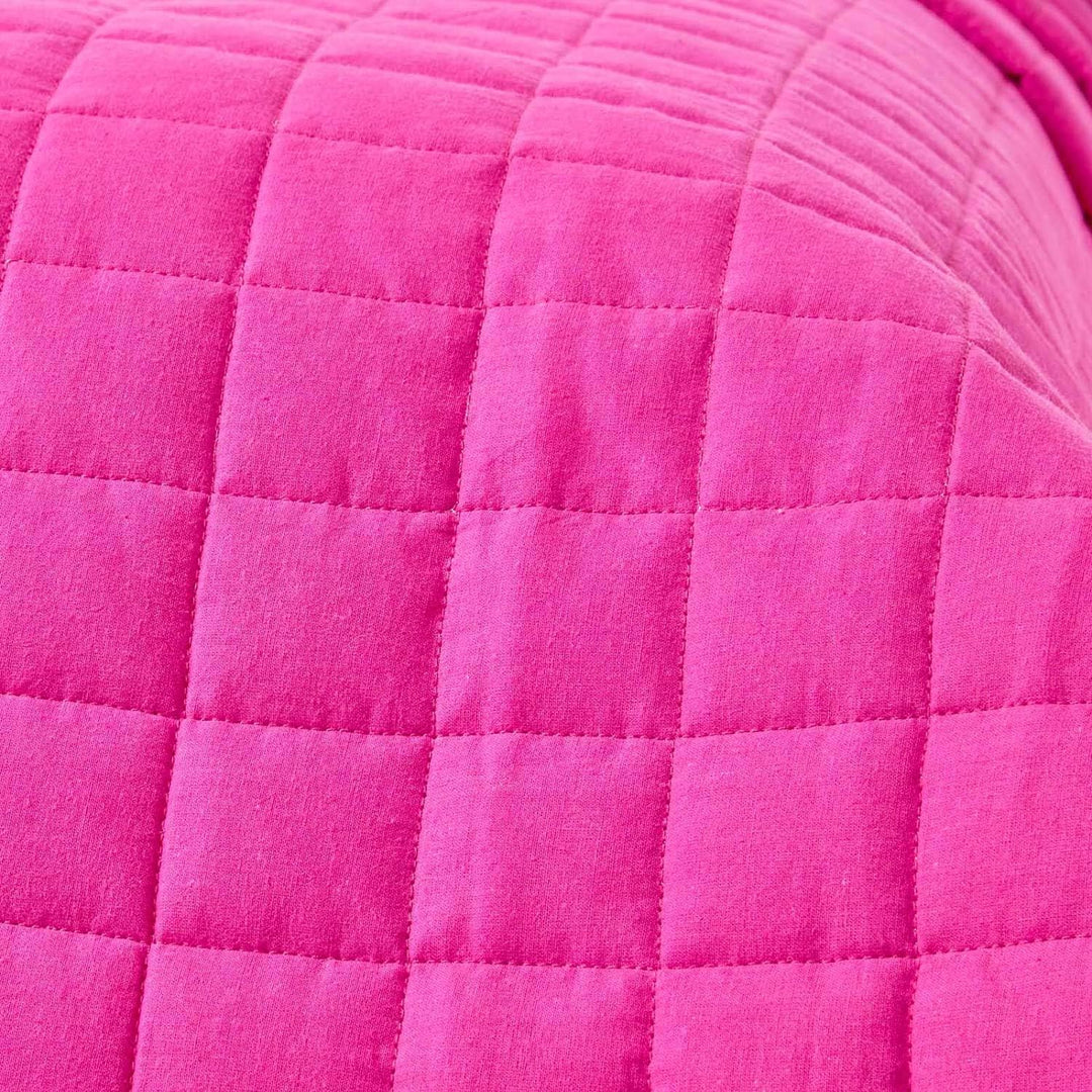Homescapes Gesteppte Tagesdecke, pink/rosa, Bettüberwurf aus 100% Baumwolle, Wendetagesdecke, 200 x