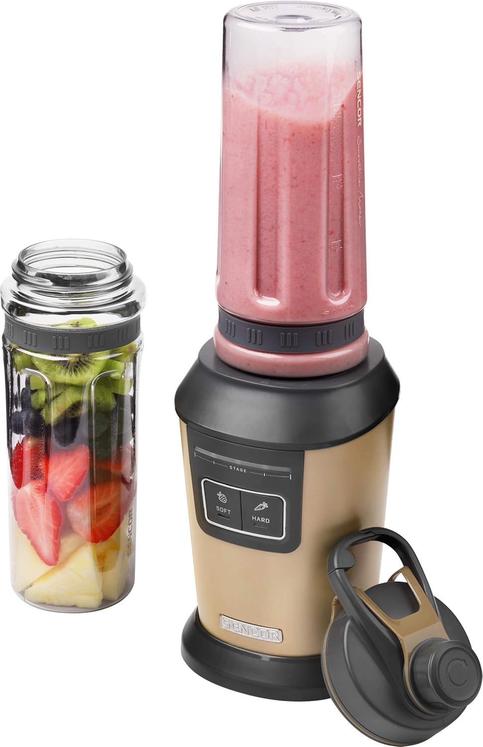 SENCOR SBL 7077CH, Smoothie Maker, Standmixer, Smoothie Mixer, Smoothiemaker mit 2 Sport-Flasche, BP