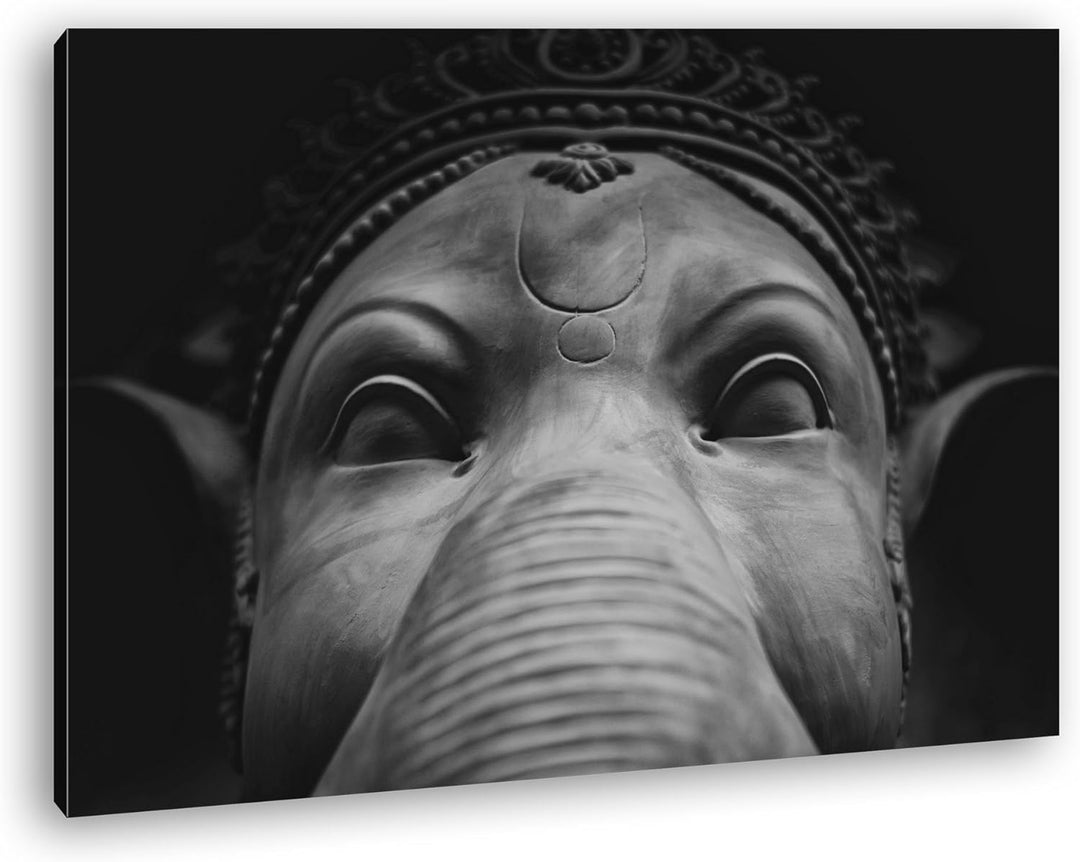 deyoli indische Elefanten Gottheit Format: 100x70 Effekt: Schwarz/Weiss als Leinwand, Motiv fertig g