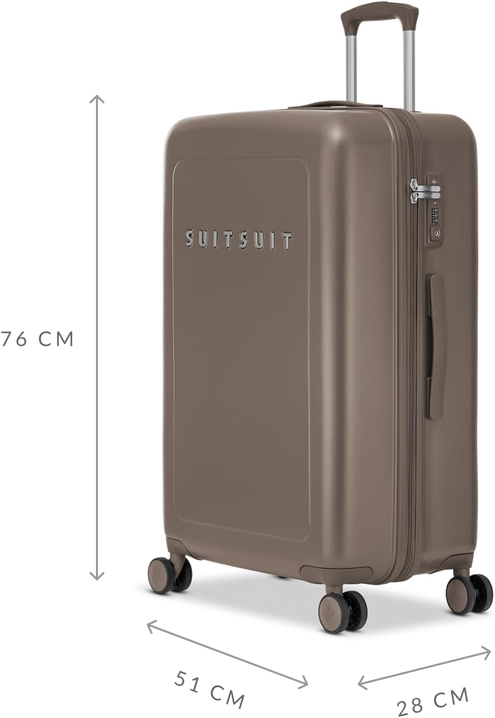SUITSUIT Koffer Gross 76 cm - Hartschalen Reisekoffer mit Rollen - TSA-Schloss - 82 L - Natura Plaza