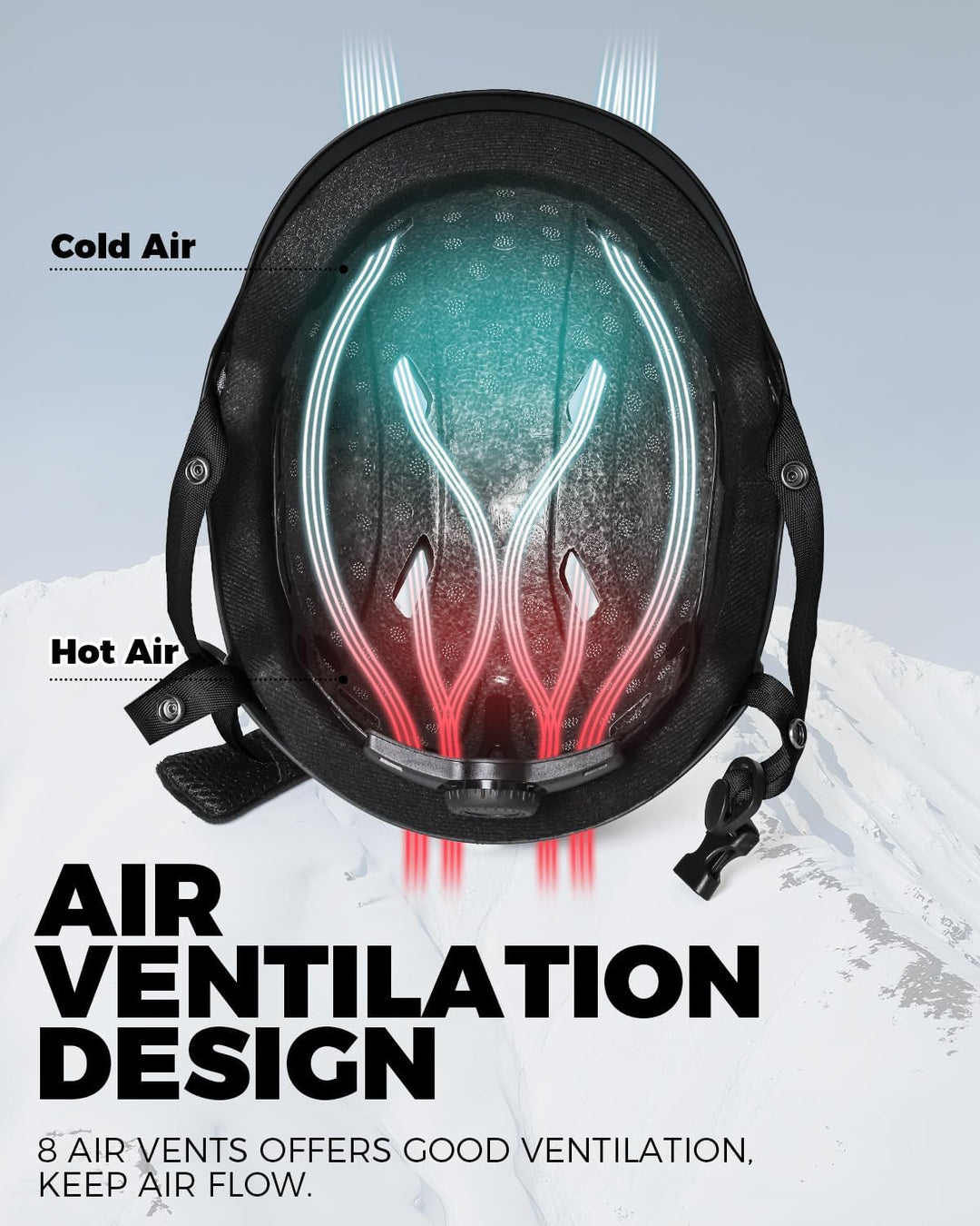Victgoal Skihelm Herren Damen mit Warme Flusen-Ohrpolster, Gute Belüftung Sicherheits Snowboard Helm