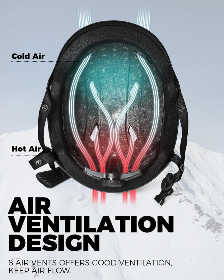 Victgoal Skihelm Herren Damen mit Warme Flusen-Ohrpolster, Gute Belüftung Sicherheits Snowboard Helm