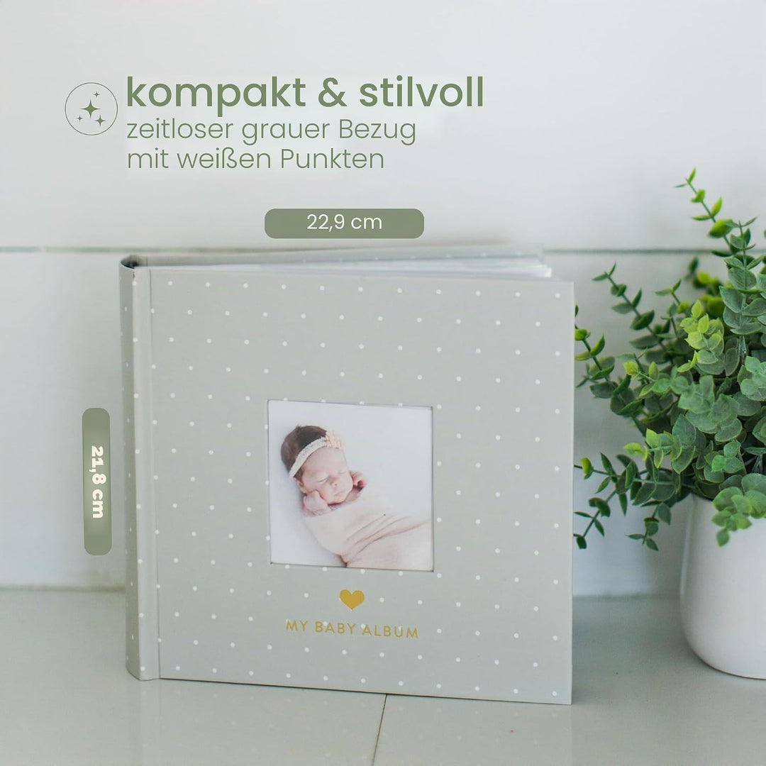 Pearhead My Baby Album, Baby Book Photo Keepsake for New and Expecting Parents, 50 Pages, Holds 200