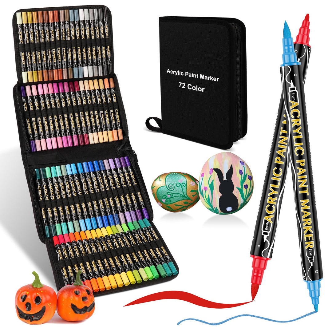 colpart Acrylstifte für Steine wasserfest-72Bagtype-ostereier zum bemalen Doppelendige Acrylic Paint