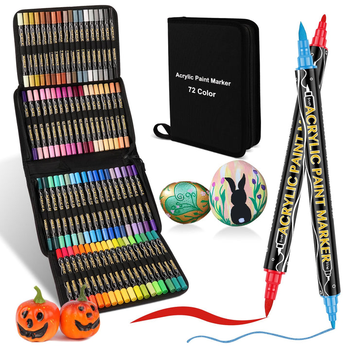 colpart Acrylstifte für Steine wasserfest-72Bagtype-ostereier zum bemalen Doppelendige Acrylic Paint