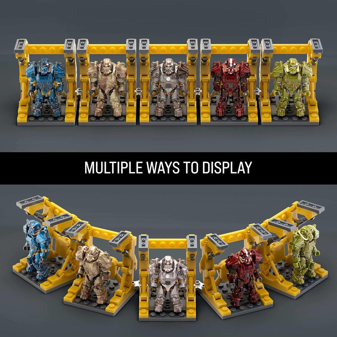 MEGA Fallout Actionfigur Bauspielzeug, T-60 Power Armor Collection mit 327 Teilen, 5 Mikro-Actionfig