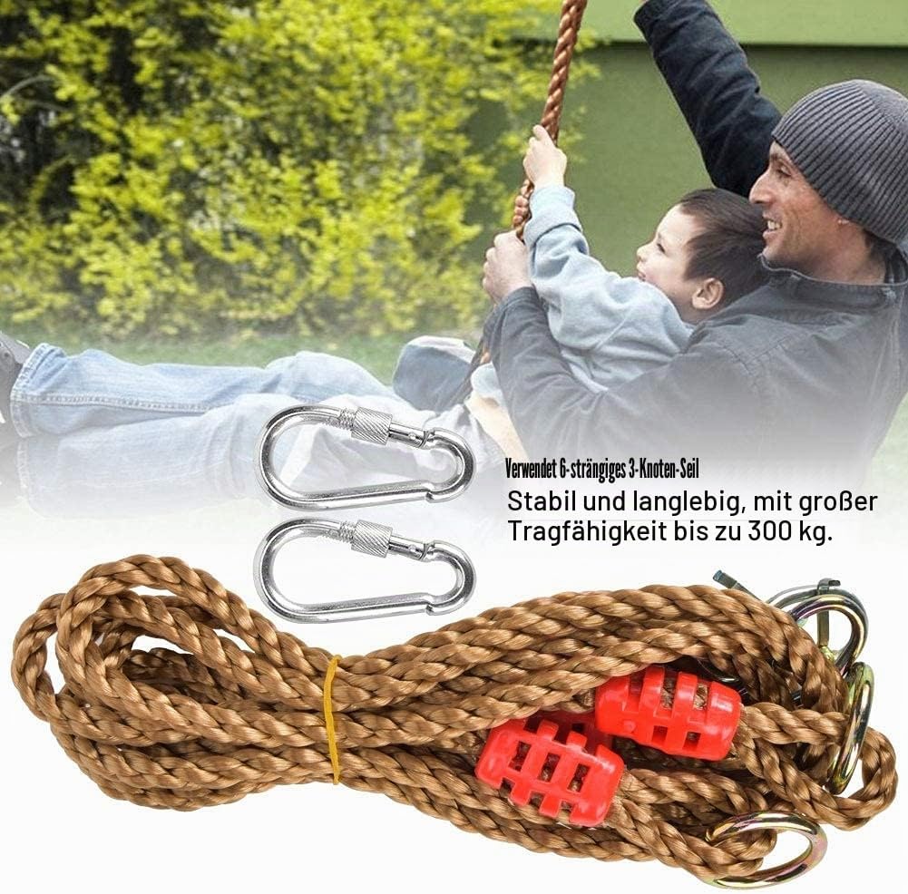 2 Stück Schaukel Verlängerungsseile, 6 Stränge 3 Knoten Seil PE + Metall Langlebig Multifunktions Tr
