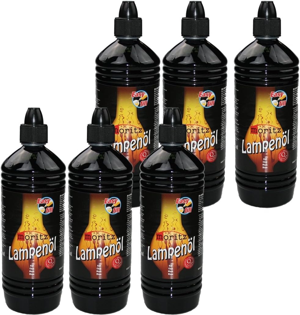 Moritz 6 Liter Lampenöl für Öllampen Bambusfackeln Gartenfackel und Wandfackeln - Wählen Sie 1/2/3/4