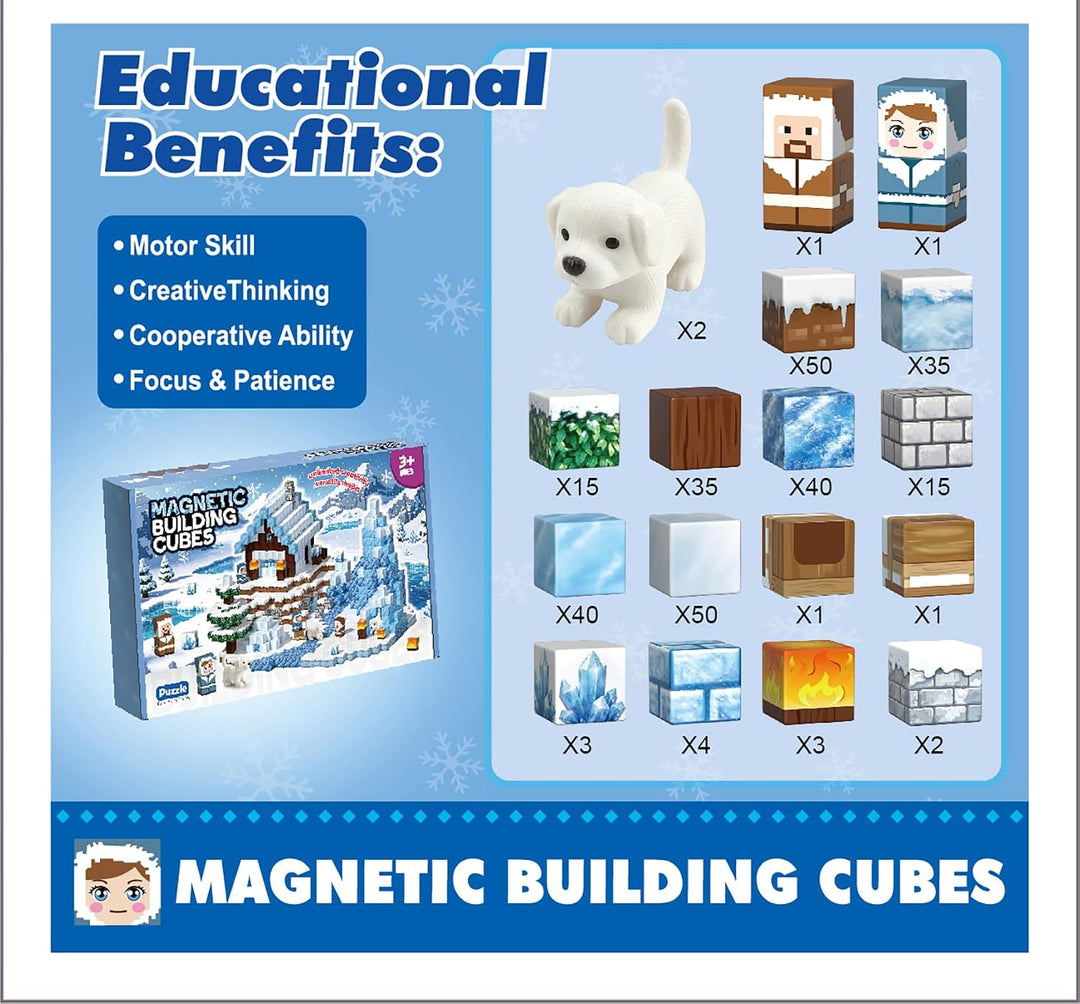 Magnetische Bausteine Blöcke 300 Stück,Magnetbausteine Magnetspielzeug Magneten Kinder Magnetische B