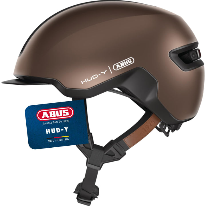 ABUS Urban Helm HUD-Y - mit magnetischem, aufladbarem LED-Rücklicht &amp; Magnetverschluss - cooler Fahr
