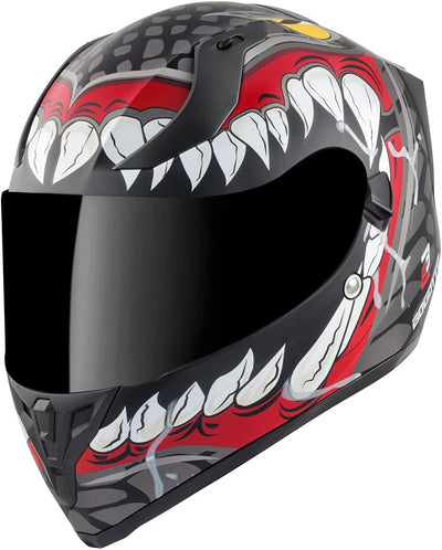 Bogotto V128 Naga Helm (Black Matt/Red,XL) XL Schwarz Matt/Rot, XL Schwarz Matt/Rot