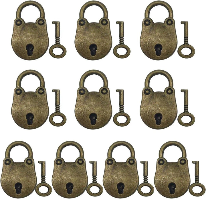 10 Stücke Vintage Vorhängeschloss Schlüssel Schloss mit Schlüssel Mini Archaize Vorhängeschloss für