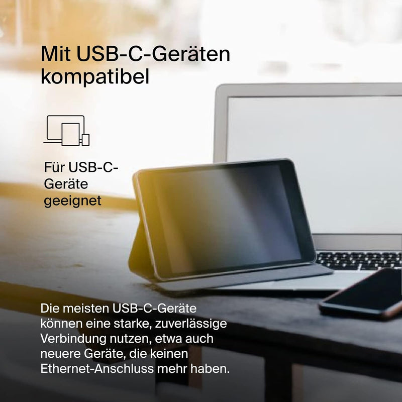 Belkin USB-C auf 2,5-Gb-Ethernet-Adapter, USB-IF-zertifizierter Thunderbolt 3 und 4/USB-C-LAN-Netzwe