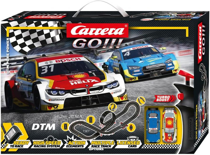 Carrera GO!!! DTM Pure Power! Rennstrecken-Set für Erwachsene & Kinder ab 6 Jahren I 6,2m Rennbahn m