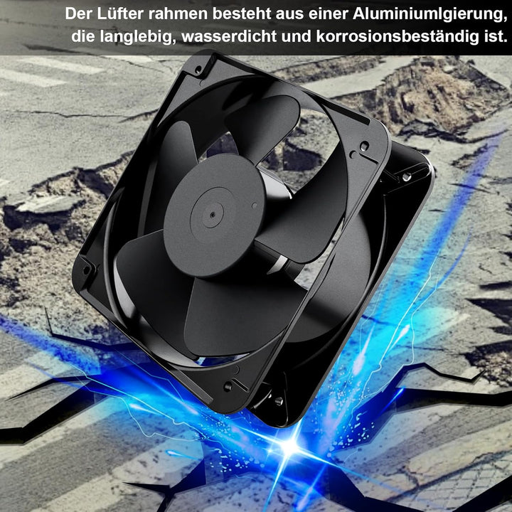 GDSTIME Lüfter 230V 200mm x 60mm 220V Lüfter Dual Kugellager 200mm Lüfter 20060 Axial Kühlung Lüfter