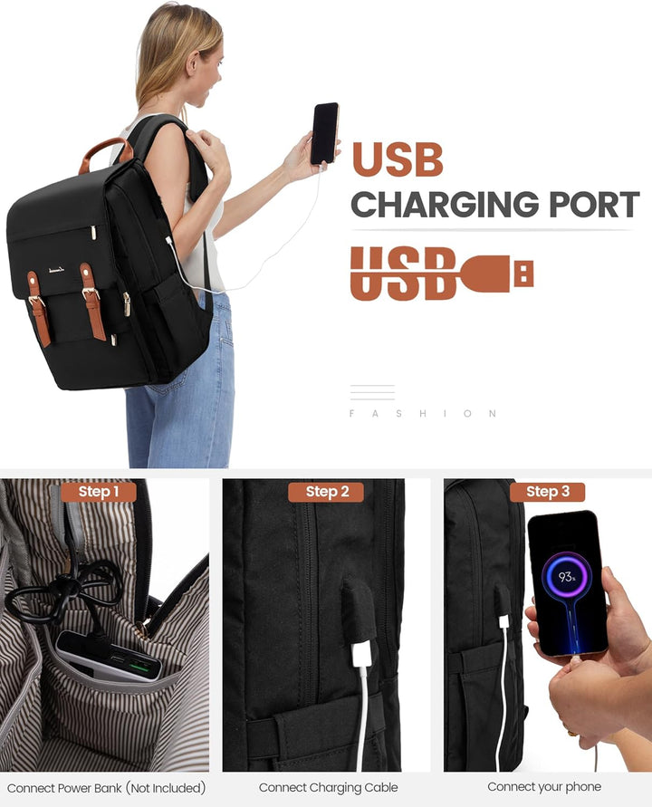 LOVEVOOK Schulrucksack Teenager Mädchen, Rucksack Damen Herren, Wasserdichter Daypack mit Laptop Fac