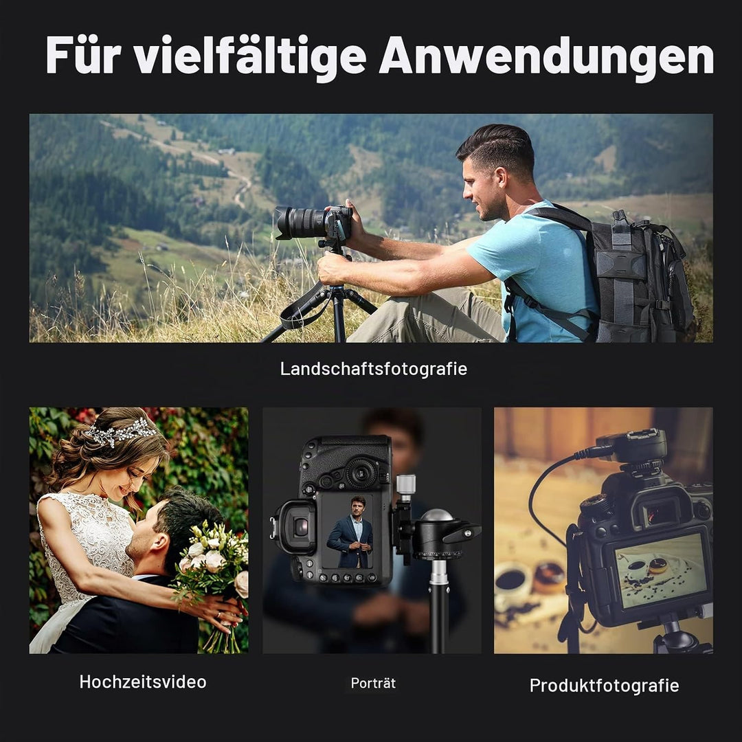 NEEWER Low Profile Kugelkopf für Kamerastativ,36mm Metall Panorama Stativkopf mit Niedrigem Schwerpu