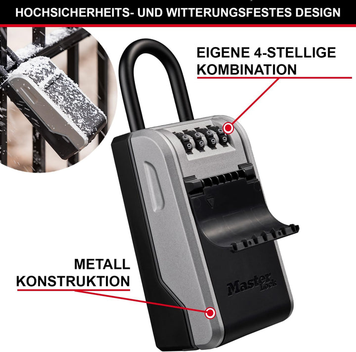 Master Lock Schlüsseltresor mit neuem innovativen Design, Bügel, grossem Fassungsvermögen, hoher Sic