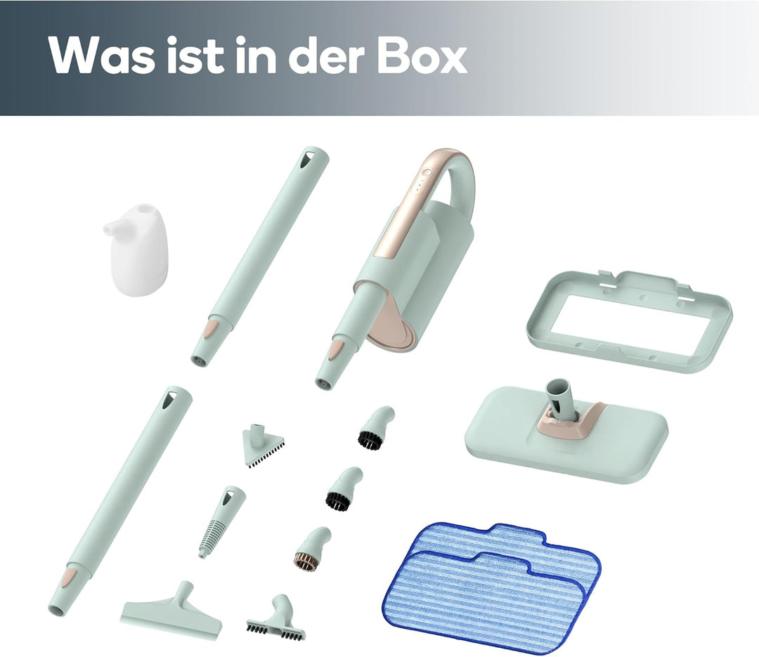 Newbealer Dampfreiniger 2-in-1 mit abnehmbarem Handdampfreiniger, 1200 W, 3 einstellbare Dampfstufen