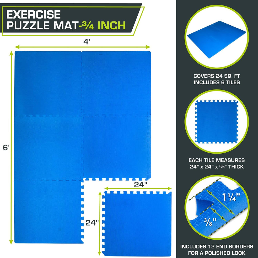 ProsourceFit extra Dicke Puzzle-Übungsmatte, Eva-Schaumstoff, ineinandergreifende Fliesen für schütz