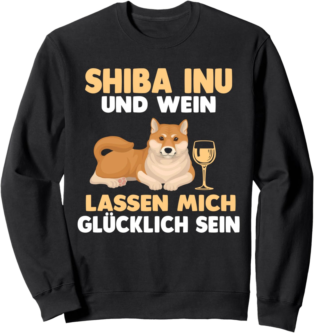 Shiba Inu und Wein Sweatshirt