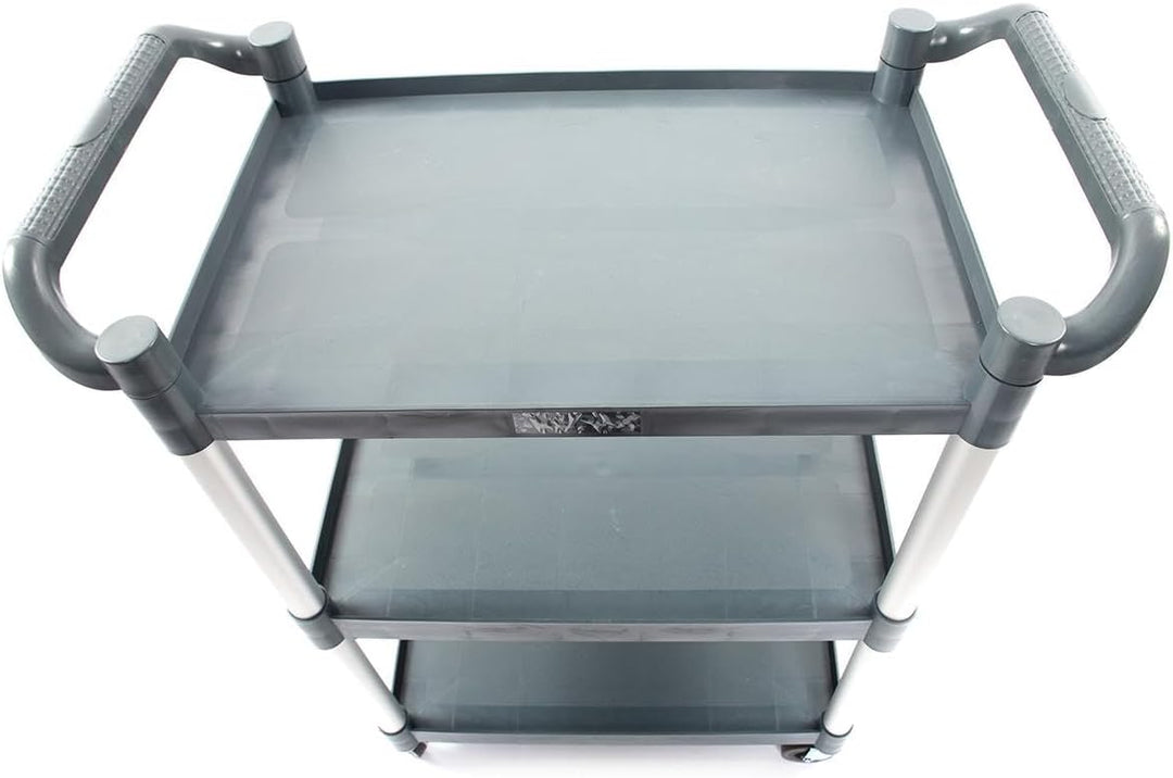 Servierwagen Kunststoff mit Rollen - 3 Böden - Tragfähigkeit 50 kg pro Boden - 80 x 43 x 96 cm - Tra