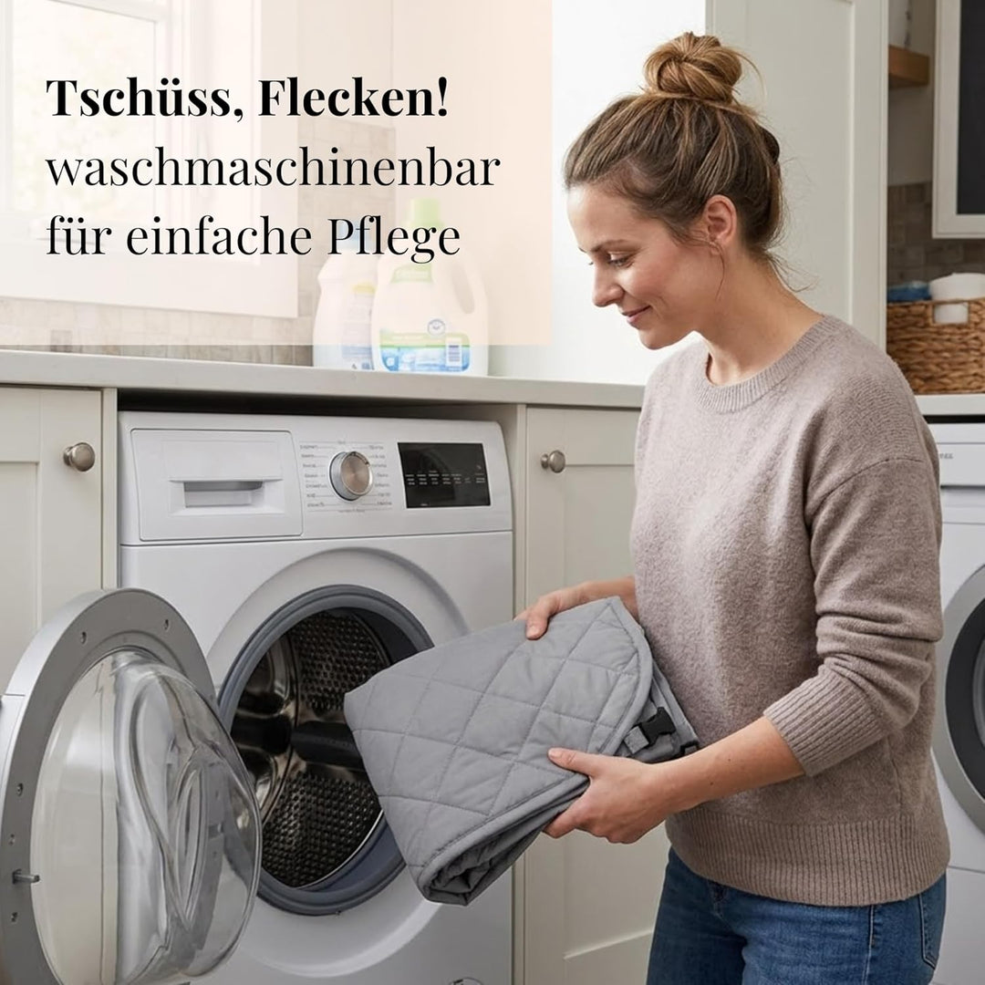 Krabbeldecke rund 110cm – Extra Weich, Dick Gepolstert, Waschbar, Schadstofffrei, Spieldecke Baby fü
