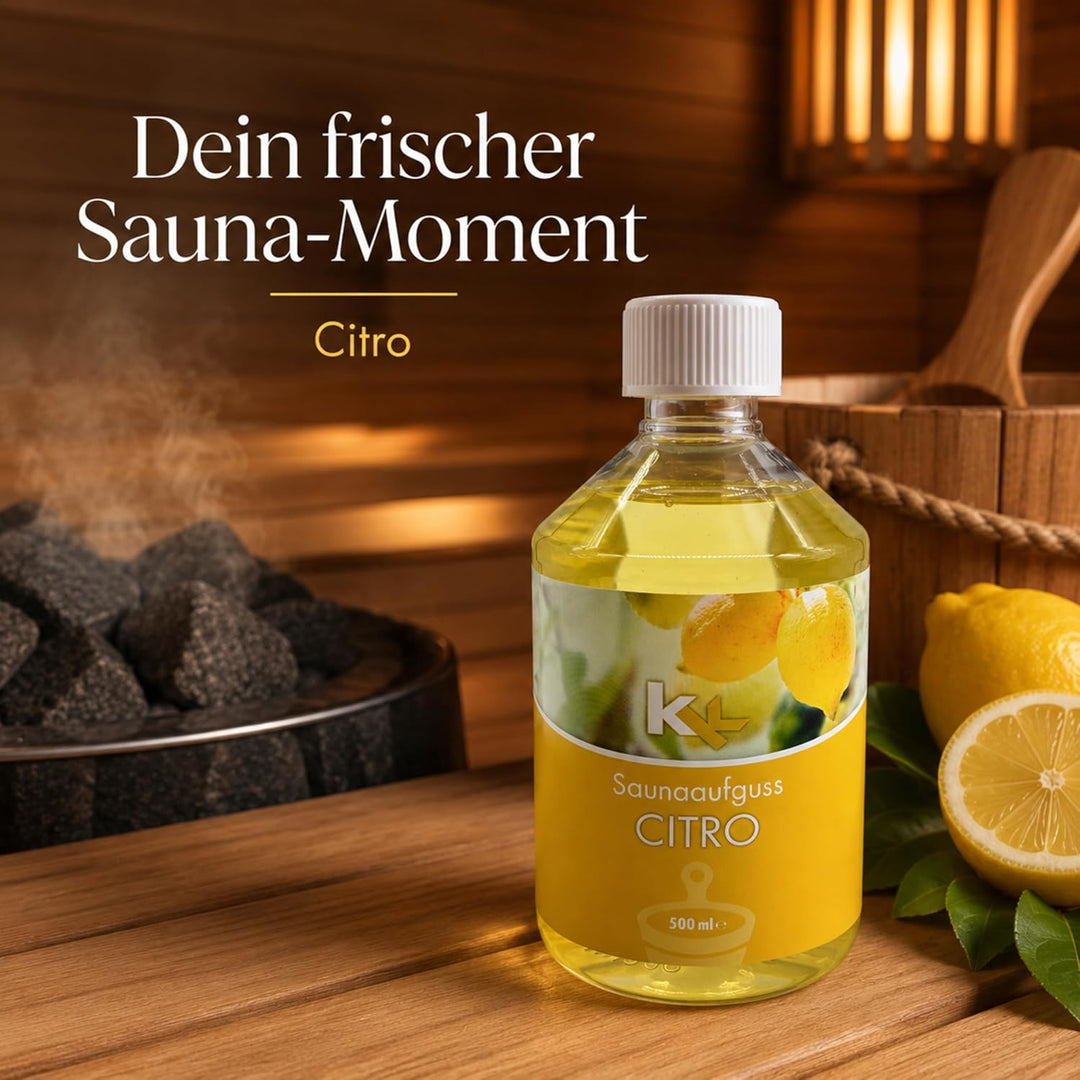 KK Sauna Aufguss Konzentrate PREMIUM | 500 ml Flasche | Made in Germany | Wellness für Zuhause | Cit